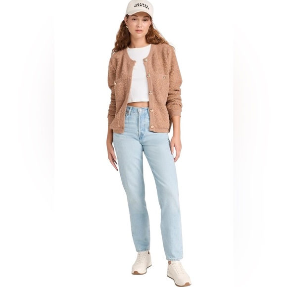 Line & Dot Women's Khloe Tan Cardigan Round neck Long sleeves button closures S - Picture 9 of 13